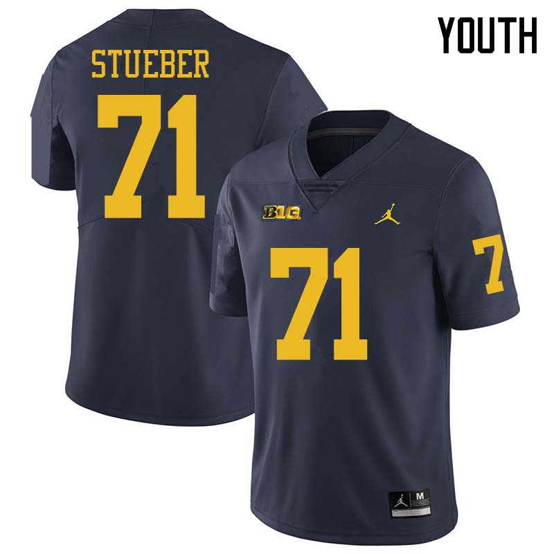 Jordan Brand Youth #71 Andrew Stueber Michigan Wolverines College Football Jerseys Sale-Navy